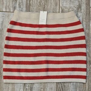 Red Striped Knitted Skirt